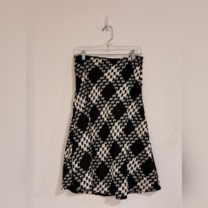 Express Vintage Lambs Wool Black, Grey And White Lined A-Line Skirt Misses 7/8